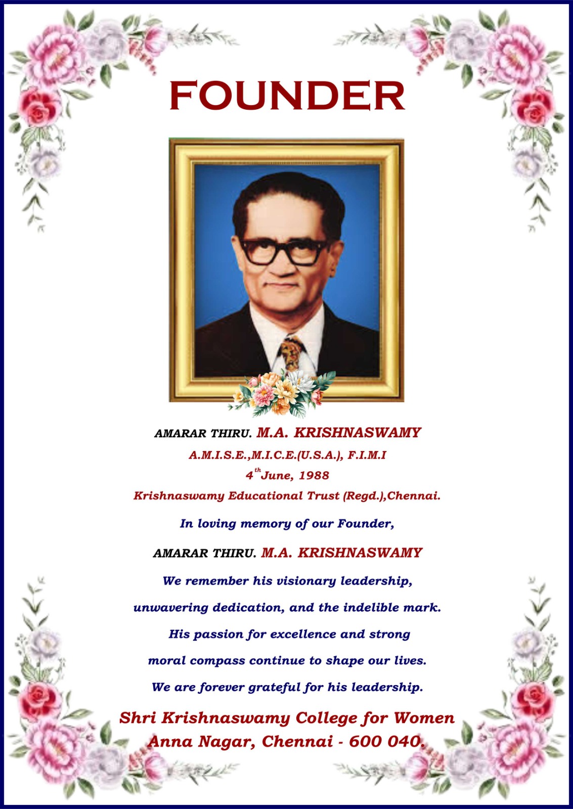 ​Remembrance Day: Honoring the Visionary Legacy of Our Founder